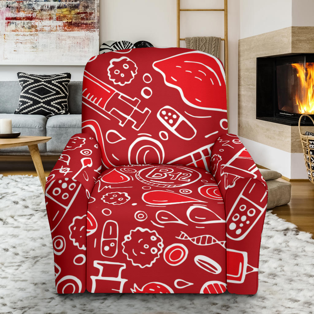Phlebotomist Pattern Print Design A02 Recliner Slipcover with Pocket