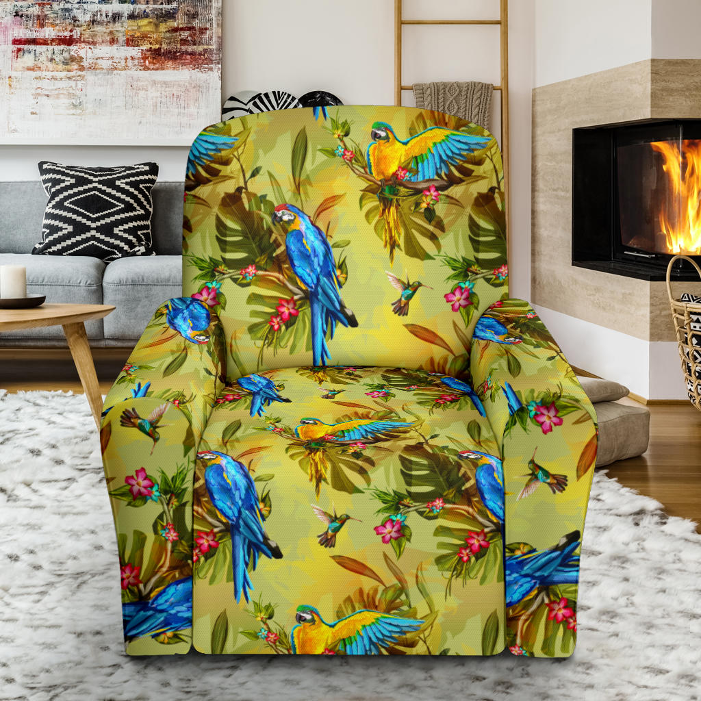 Parrot Pattern Print Design A02 Recliner Slipcover with Pocket