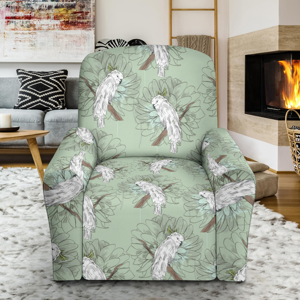 Cockatiel Pattern Print Design 01 Recliner Slipcover with Pocket