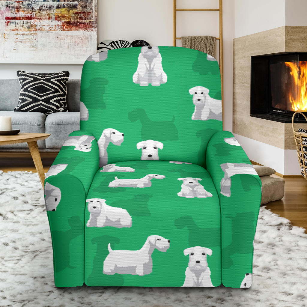 Sealyham Terriers Print Design LKS301 Recliner Slipcover with Pocket