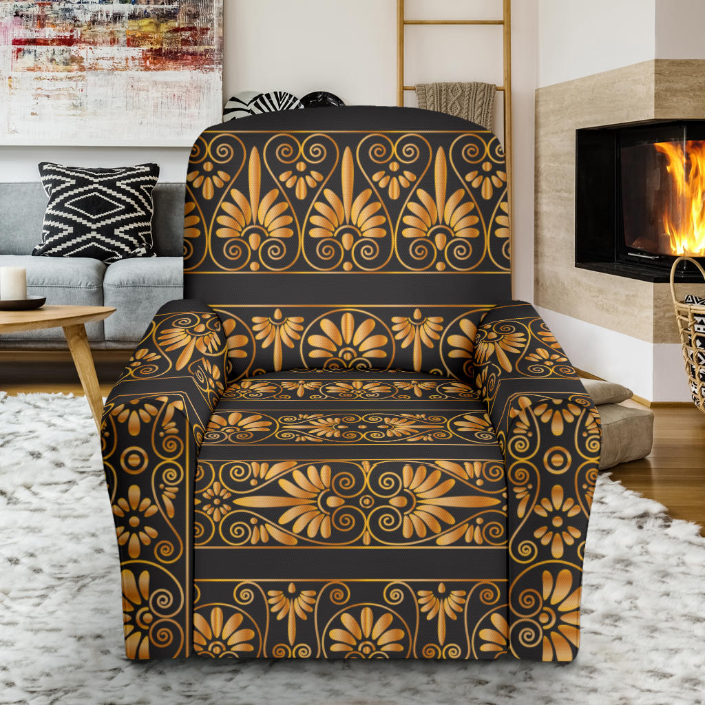 Ancient Greek Print Design LKS303 Recliner Slipcover with Pocket