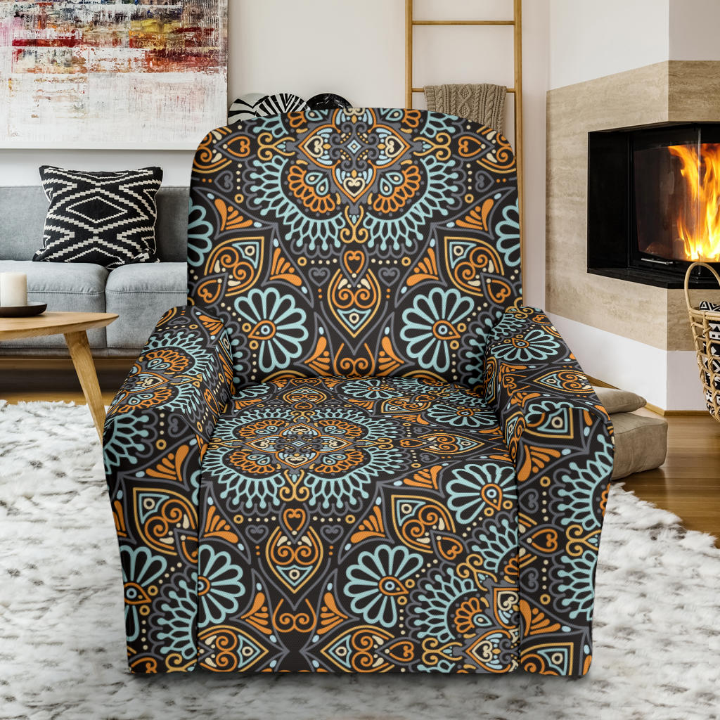 Mandala Pattern Print Design 05 Recliner Slipcover with Pocket