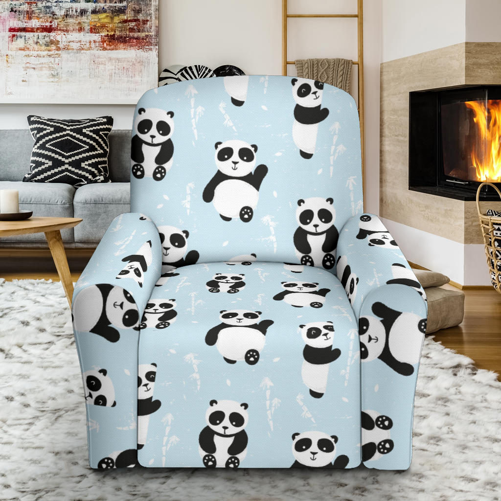 Panda Pattern Print Design A01 Recliner Slipcover with Pocket