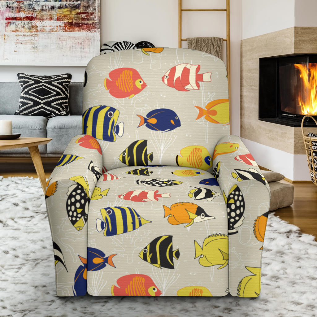 Angelfish Print Design LKS401 Recliner Slipcover with Pocket