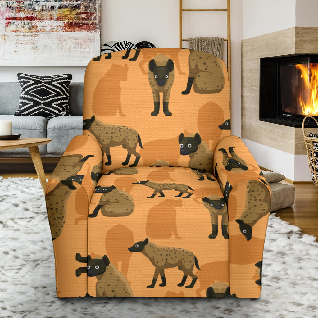 Hyena Pattern Print Design 01 Recliner Slipcover with Pocket