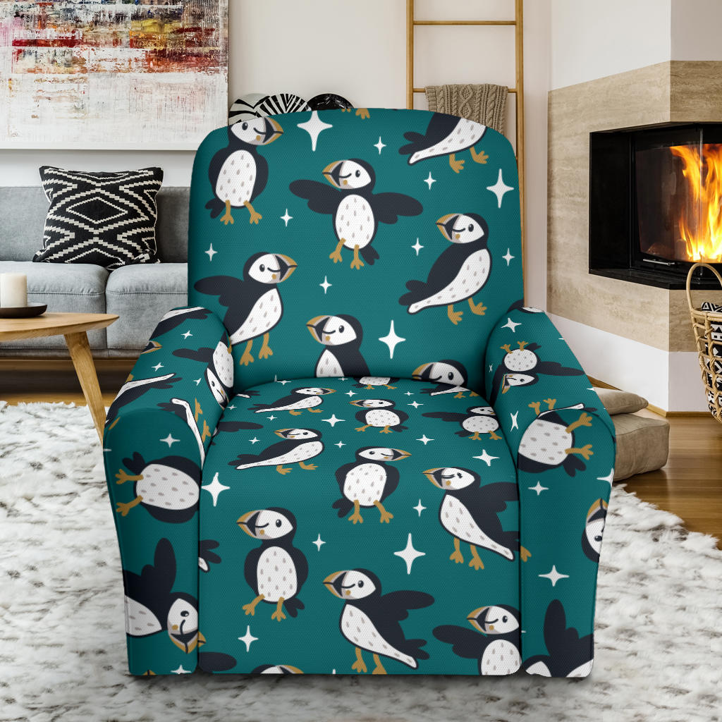 Puffin Pattern Print Design A05 Recliner Slipcover with Pocket