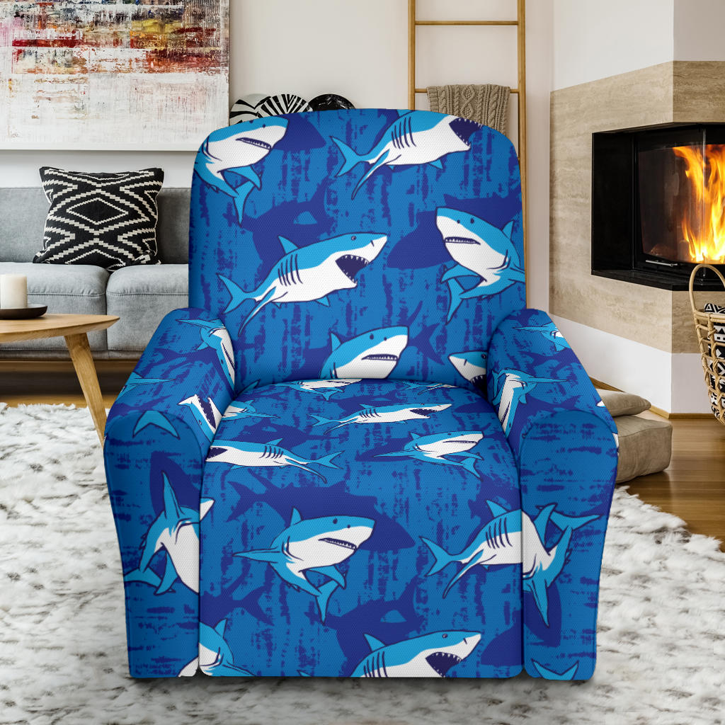 Shark Print Design LKS308 Recliner Slipcover with Pocket