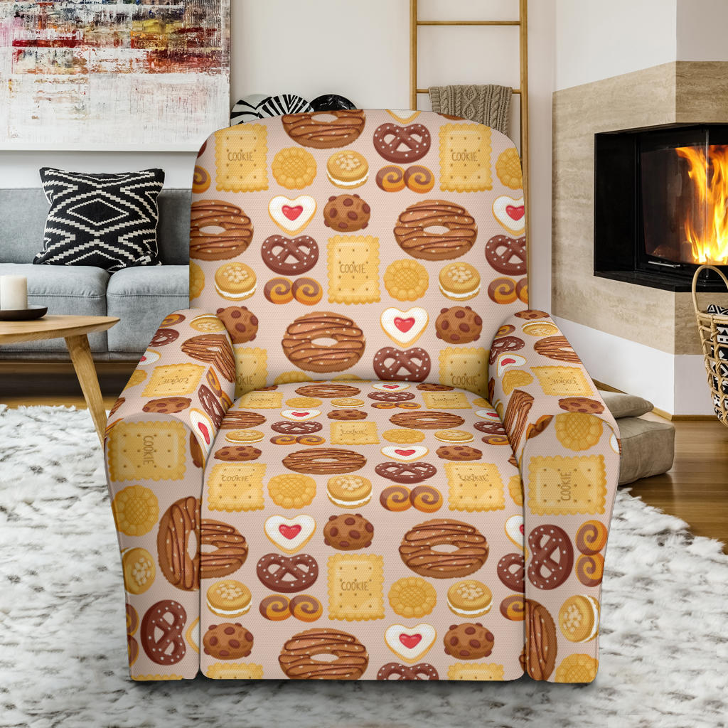 Cookie Pattern Print Design 02 Recliner Slipcover with Pocket