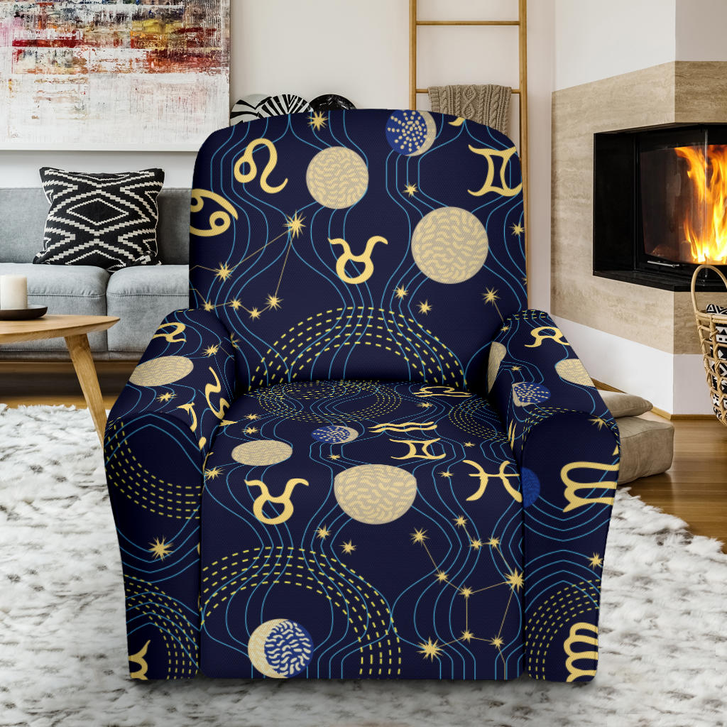 Zodiac Print Design LKS302 Recliner Slipcover with Pocket