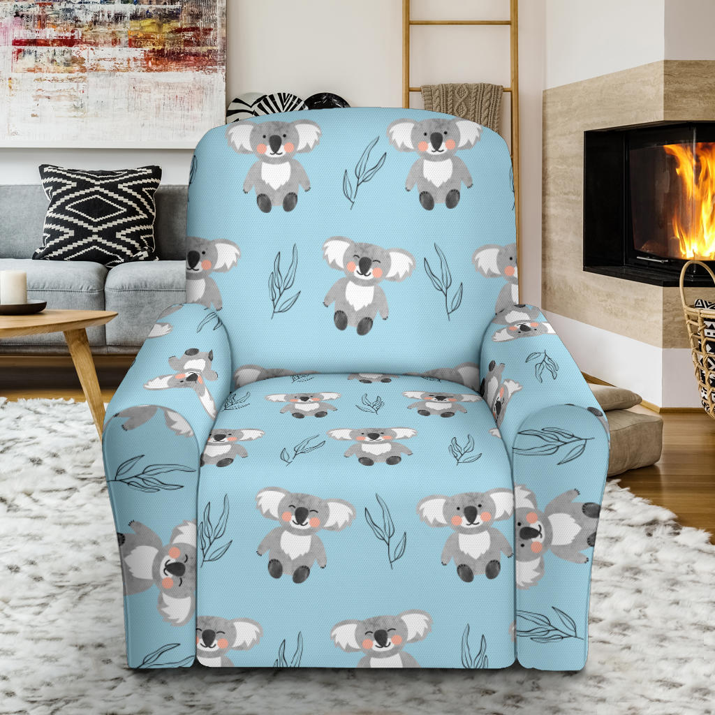 Koala Pattern Print Design 01 Recliner Slipcover with Pocket