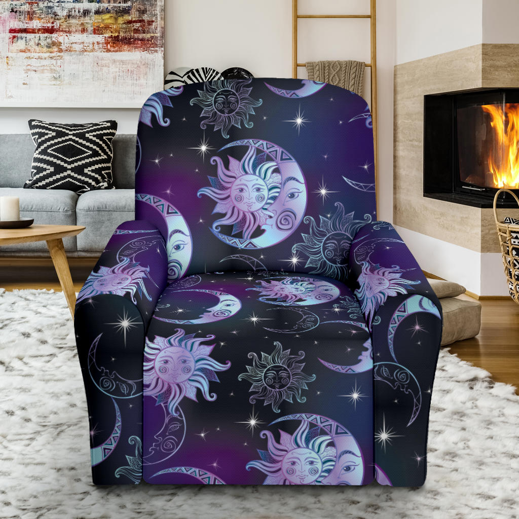 Sun Moon Print Design LKS303 Recliner Slipcover with Pocket