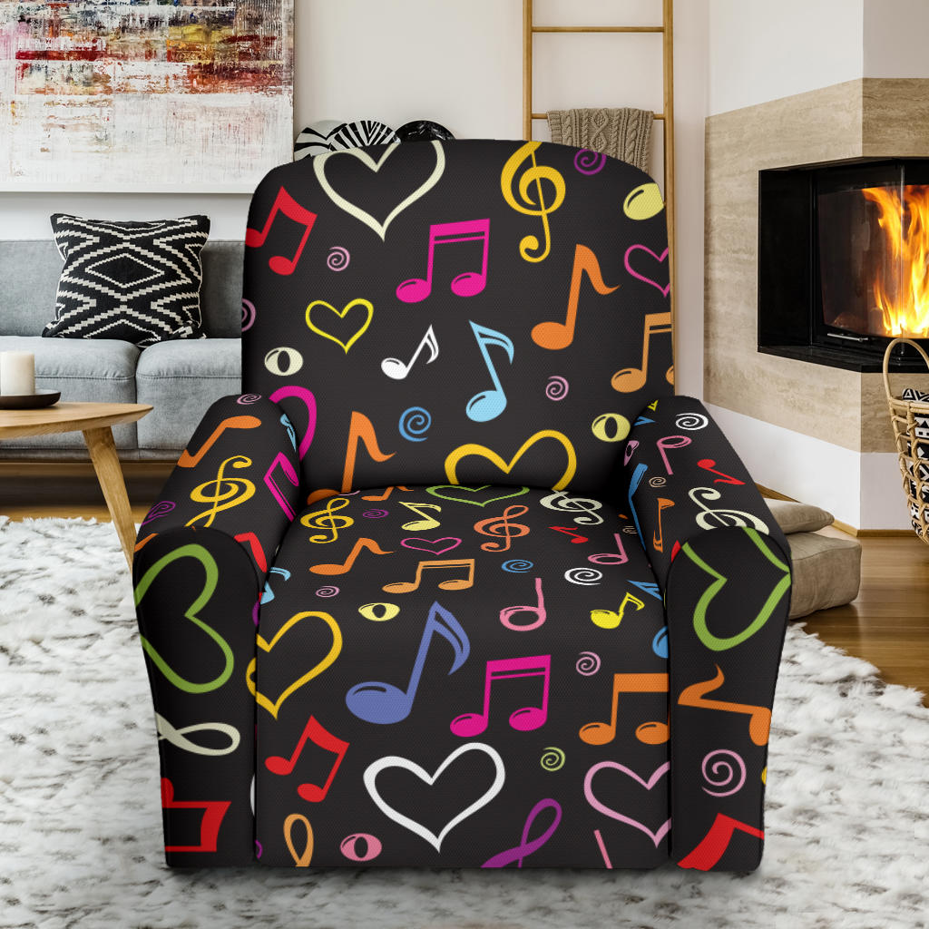 Music note Pattern Print Design A01 Recliner Slipcover with Pocket