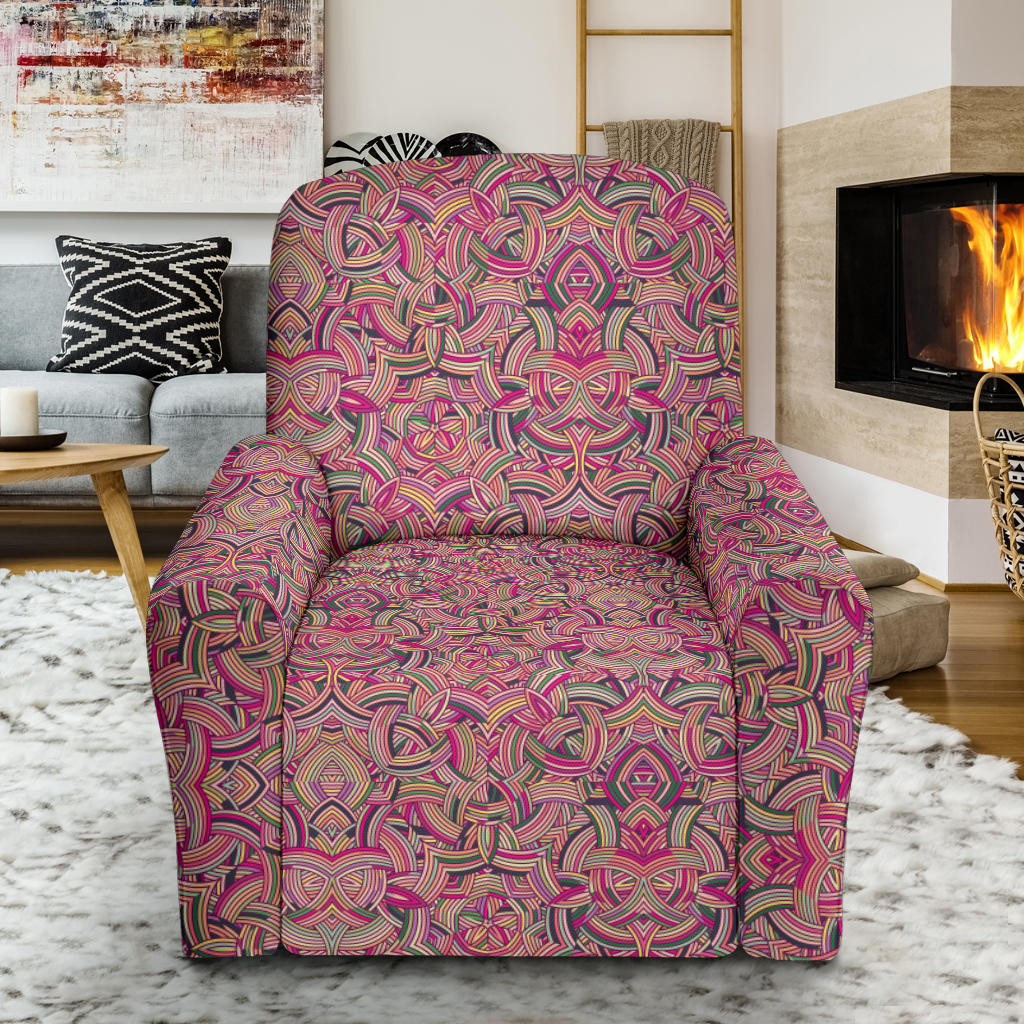 Celtic Pattern Print Design 04 Recliner Slipcover with Pocket