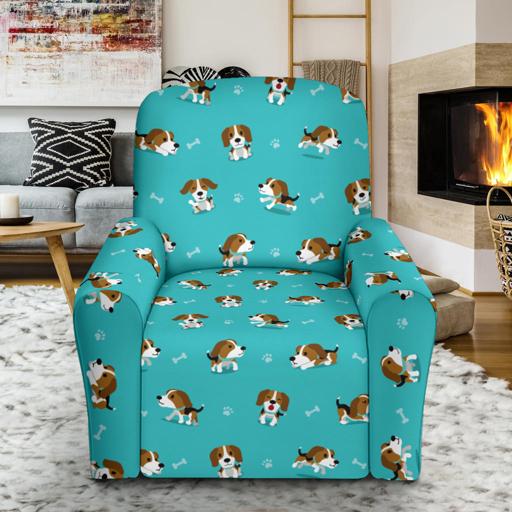Beagle Pattern Print Design 05 Recliner Slipcover with Pocket