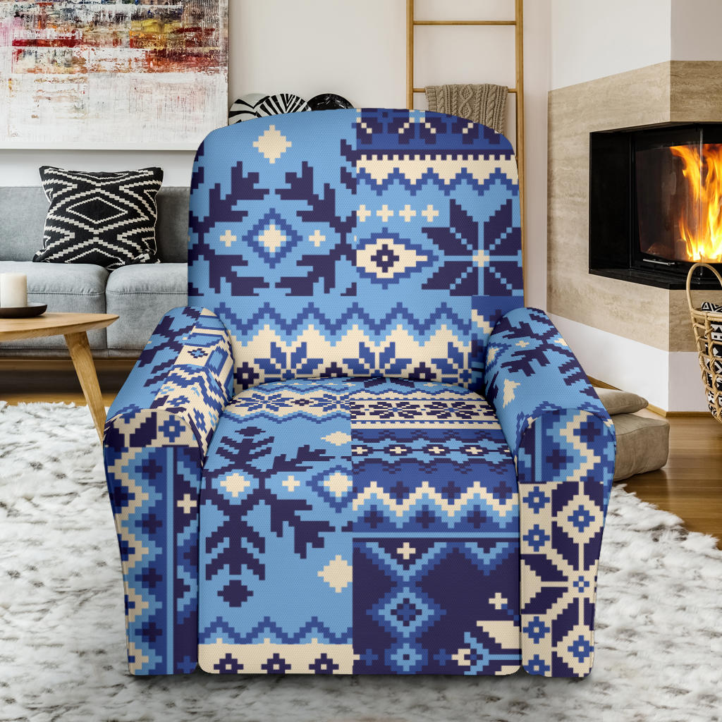 Nordic Pattern Print Design A04 Recliner Slipcover with Pocket
