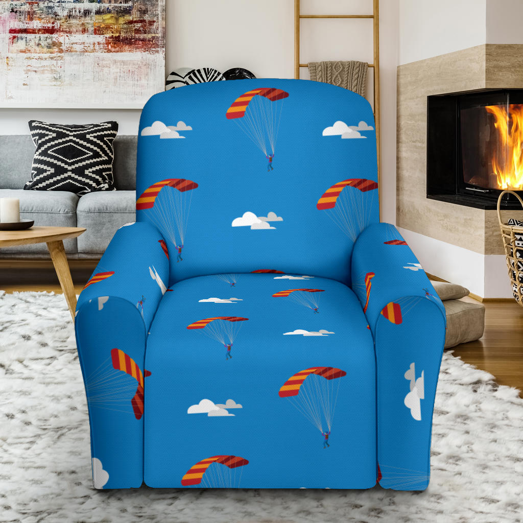 Skydiving Pattern Print Design 02 Recliner Slipcover with Pocket