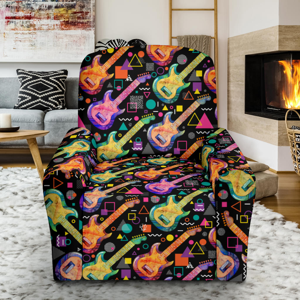 Electric Guitar Print Design LKS403 Recliner Slipcover with Pocket