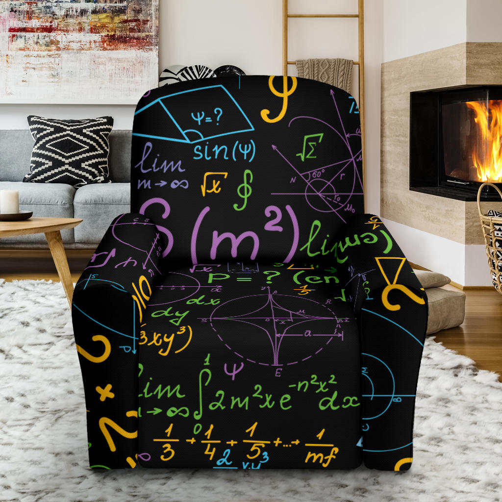 Math Pattern Print Design 03 Recliner Slipcover with Pocket
