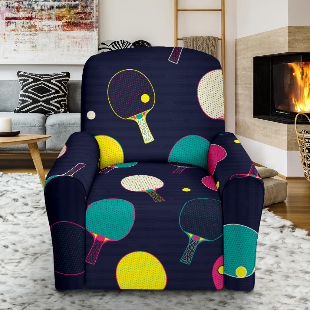 Ping Pong Pattern Print Design A04 Recliner Slipcover with Pocket