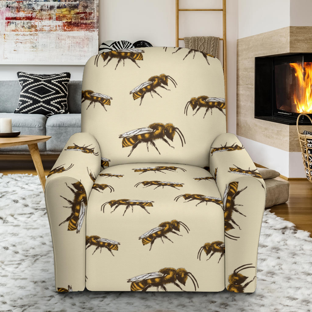 Bee Print Design LKS306 Recliner Slipcover with Pocket