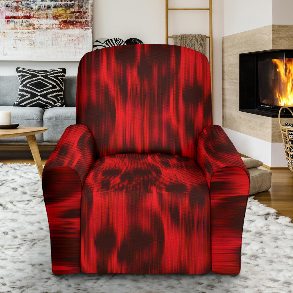 Skull Red Print Design LKS306 Recliner Slipcover with Pocket