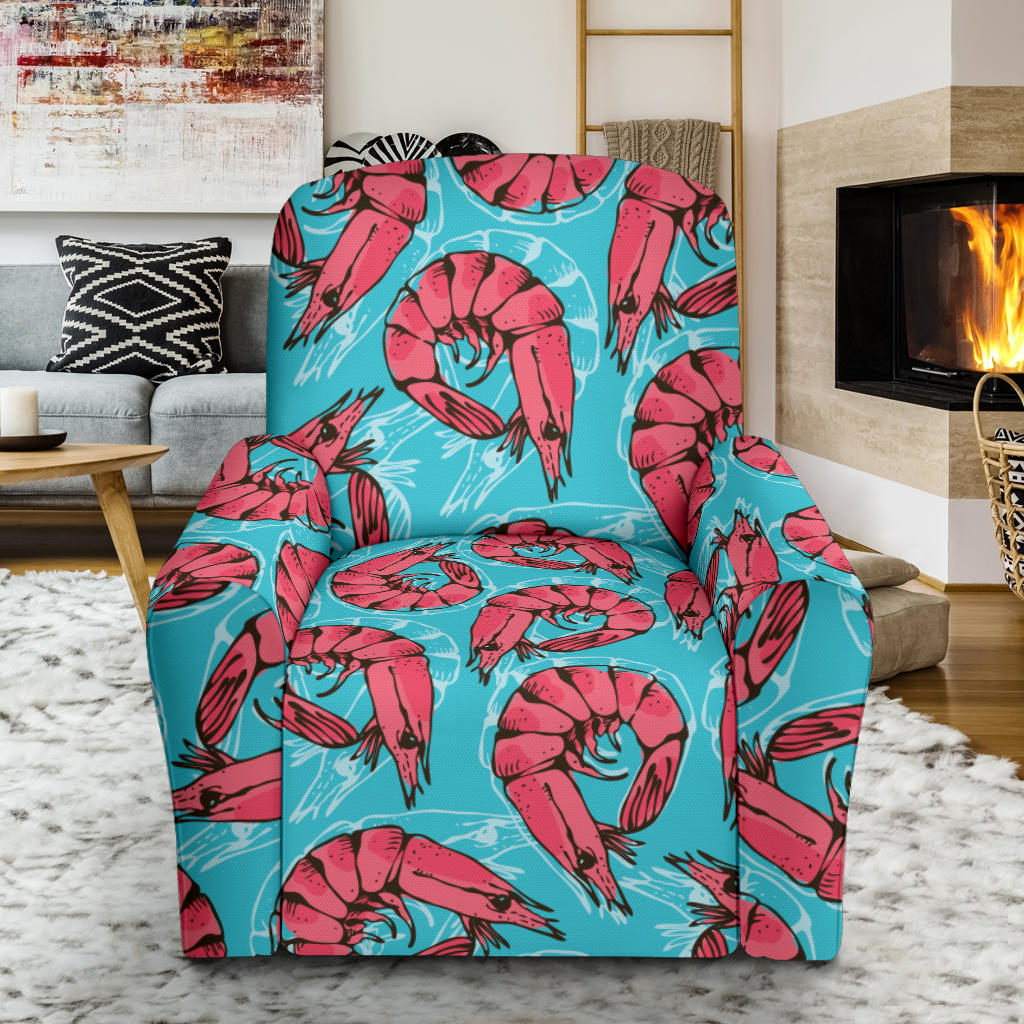 Prawn Pattern Print Design 01 Recliner Slipcover with Pocket