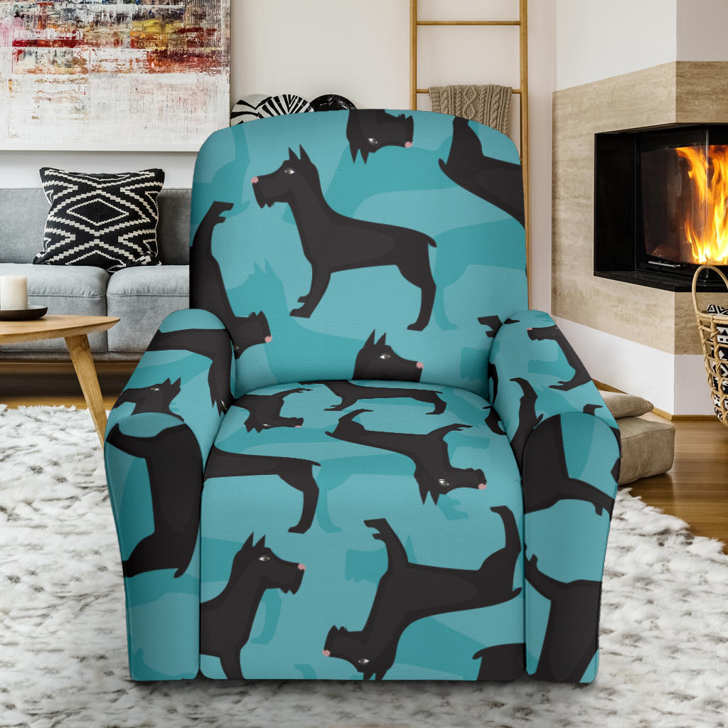 Schnauzers Pattern Print Design A01 Recliner Slipcover with Pocket