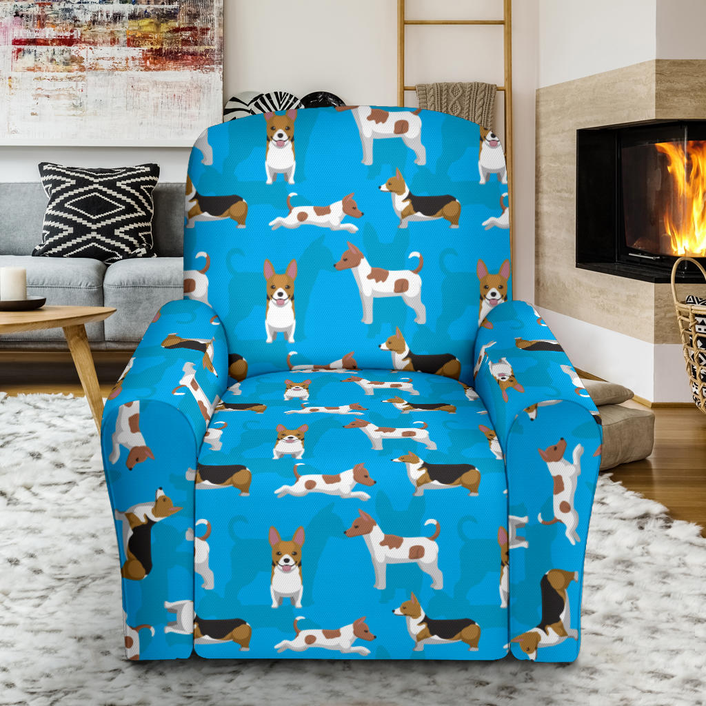 Cardigan Welsh Corgis Pattern Print Design 01 Recliner Slipcover with Pocket