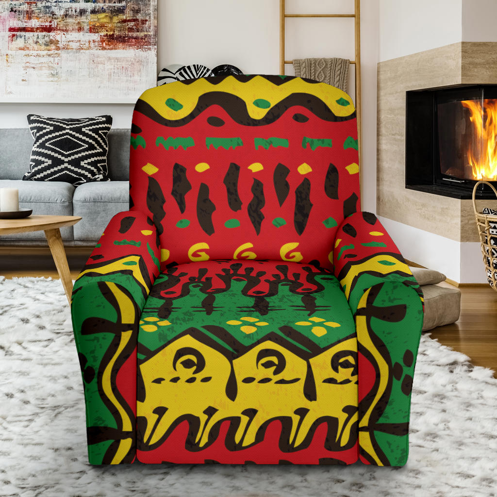 Rasta Pattern Print Design A01 Recliner Slipcover with Pocket