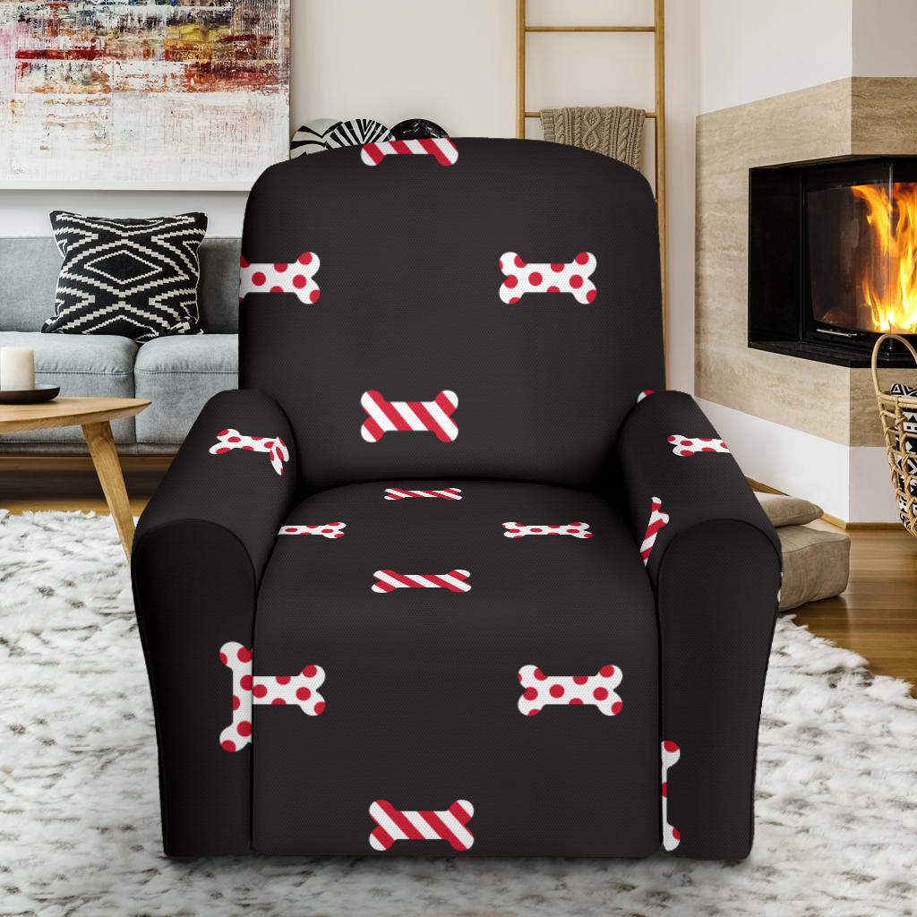 Dog Bone Pattern Print Design 04 Recliner Slipcover with Pocket