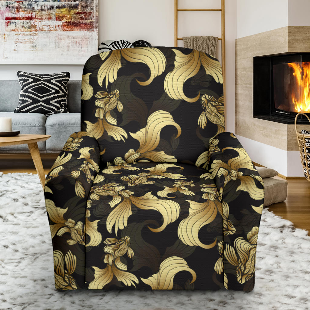 Goldfish Pattern Print Design 02 Recliner Slipcover with Pocket