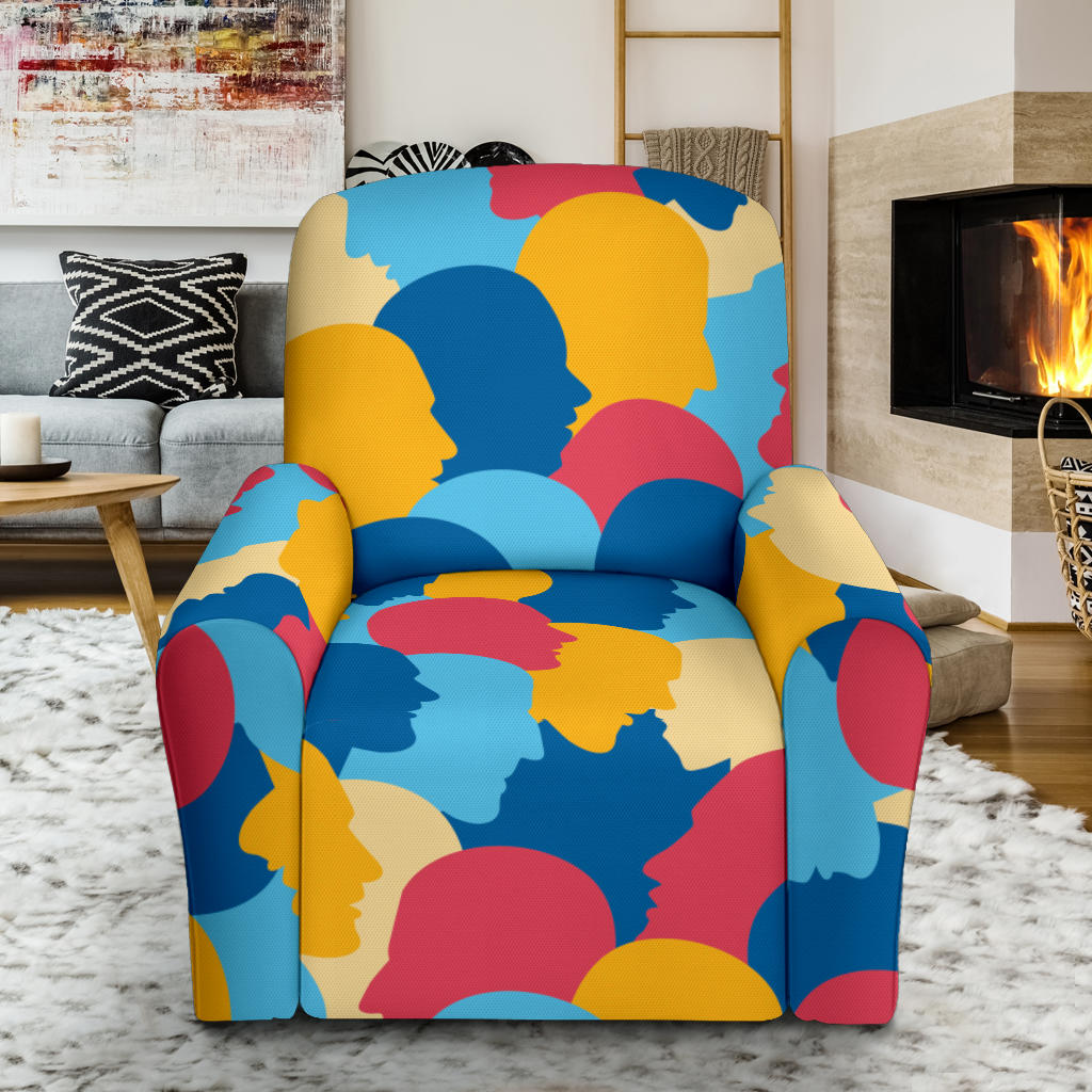 Psychology Pattern Print Design A02 Recliner Slipcover with Pocket