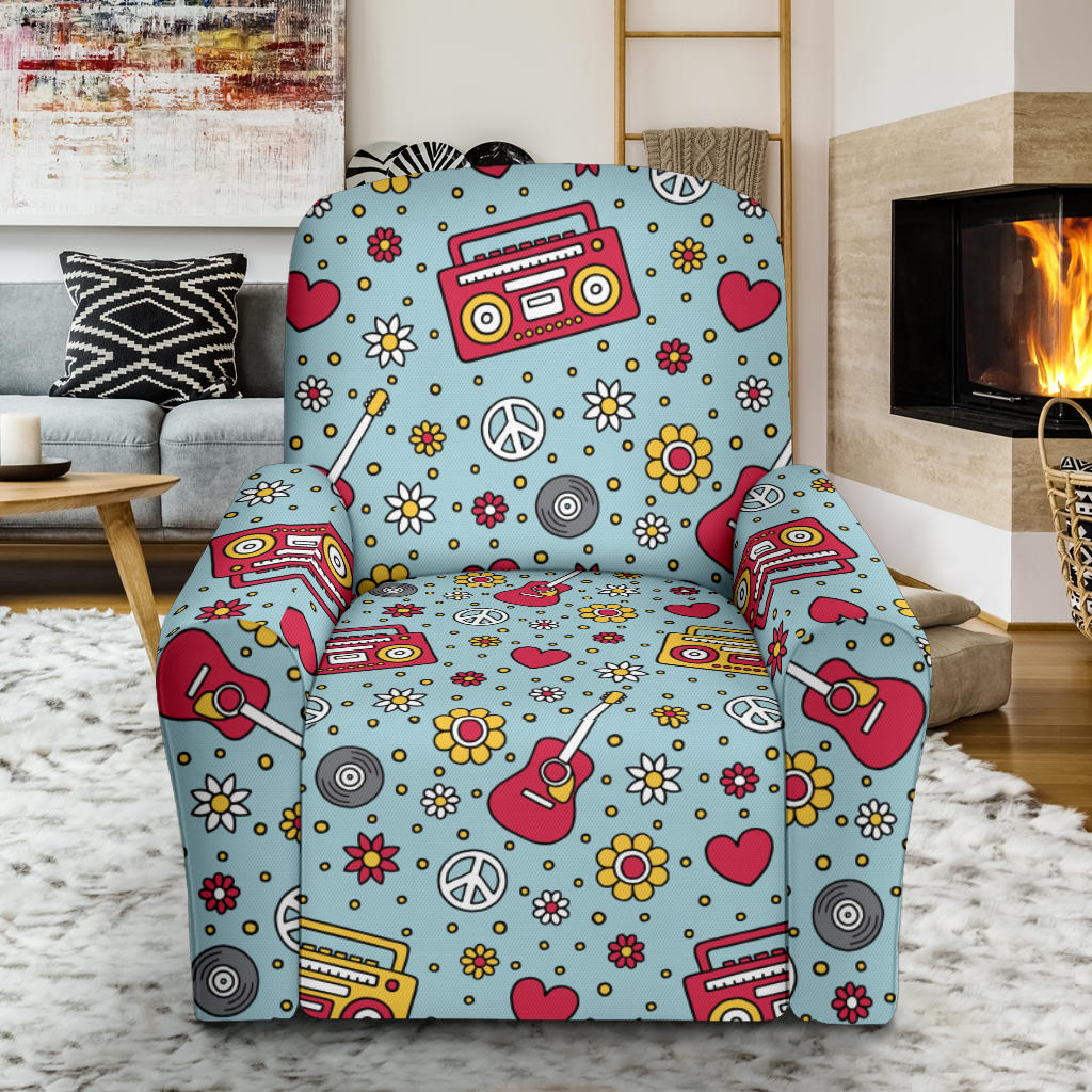 Hippie Print Design LKS307 Recliner Slipcover with Pocket