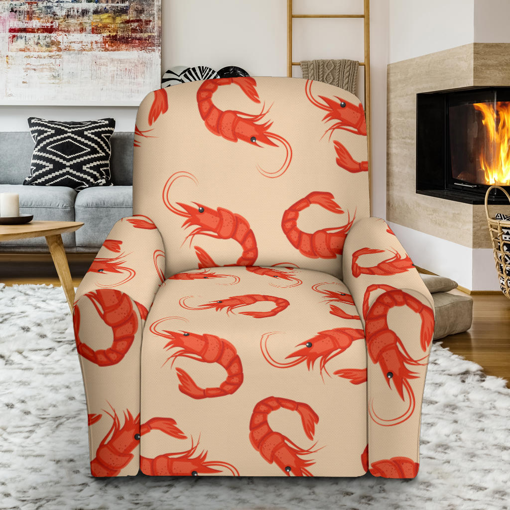 Prawn Pattern Print Design 02 Recliner Slipcover with Pocket