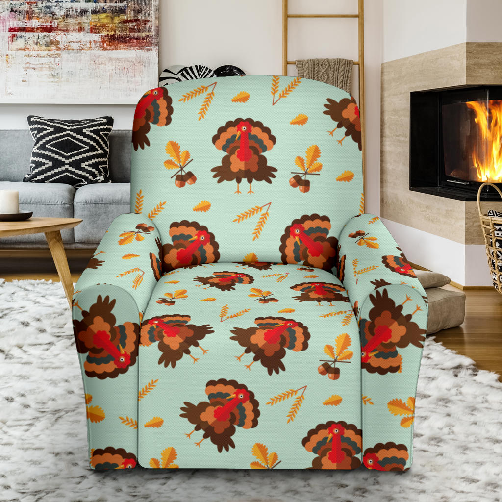 Thanksgiving Print Design LKS309 Recliner Slipcover with Pocket