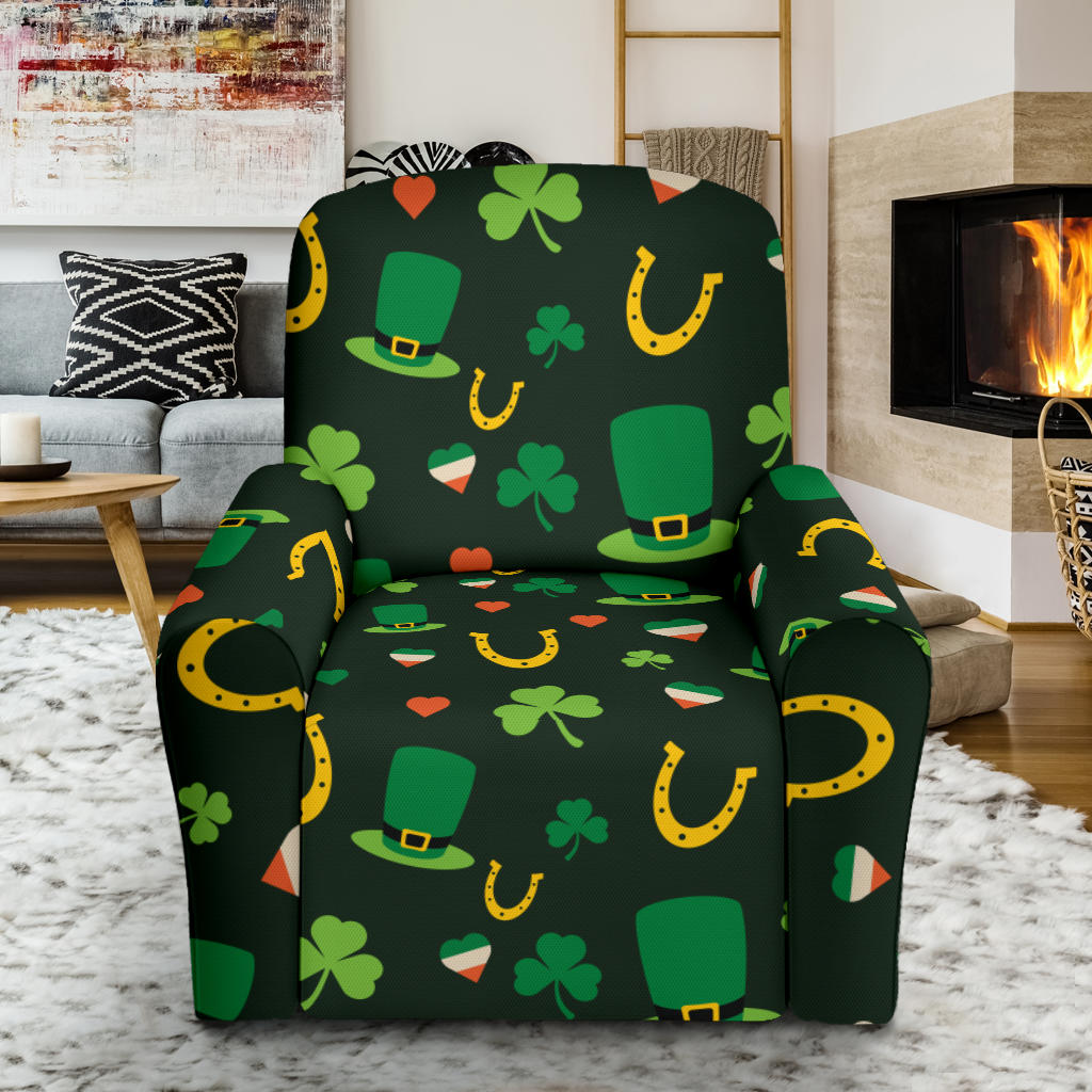 Shamrock Print Design LKS308 Recliner Slipcover with Pocket