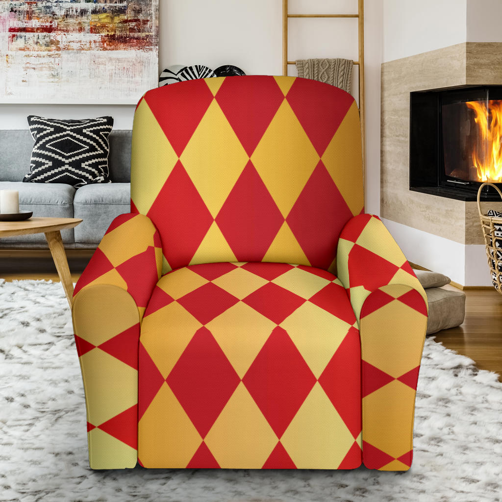 Harlequin Pattern Print Design 03 Recliner Slipcover with Pocket