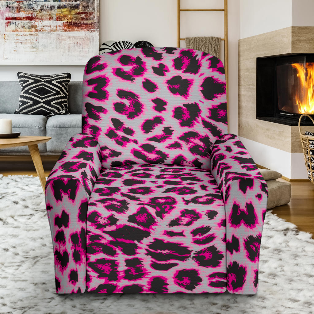 Leopard Pattern Print Design 02 Recliner Slipcover with Pocket