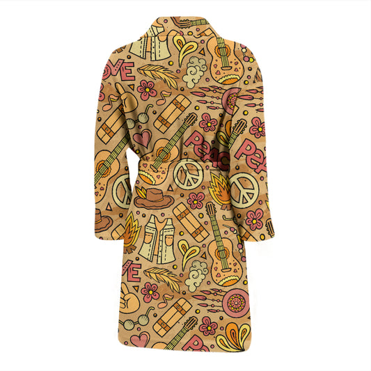 Hippie Print Design LKS305 Men Bathrobe