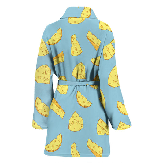 Cheese Pattern Print Design 04 Women Bathrobe