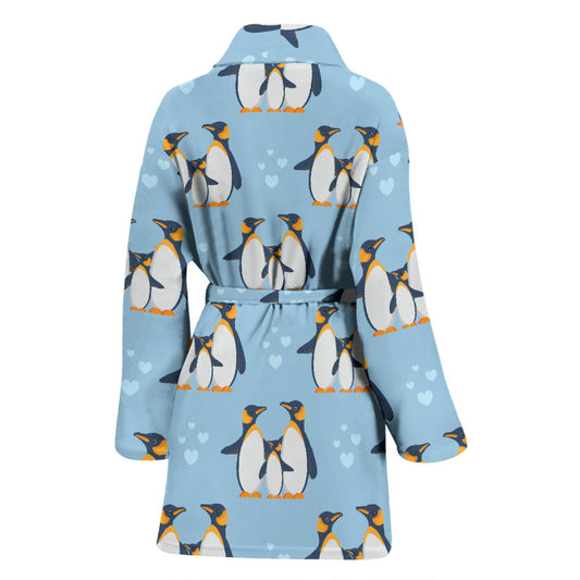 Penguin Pattern Print Design A04 Women Bathrobe