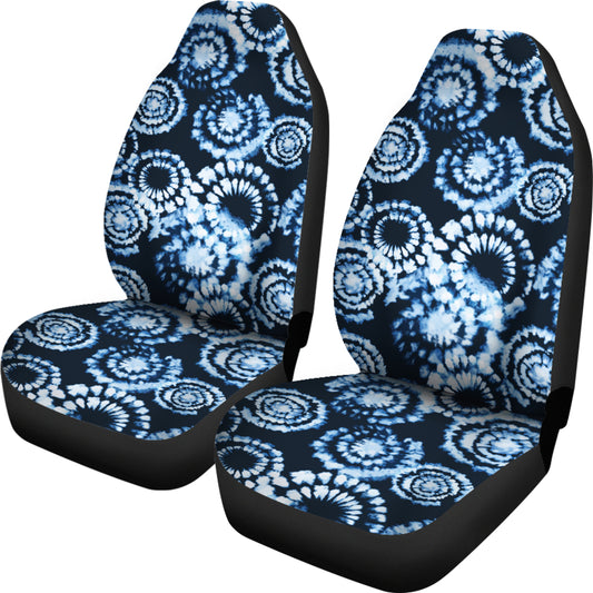 Tie Dye Dark Blue Print Design LKS306 Car Seat Covers