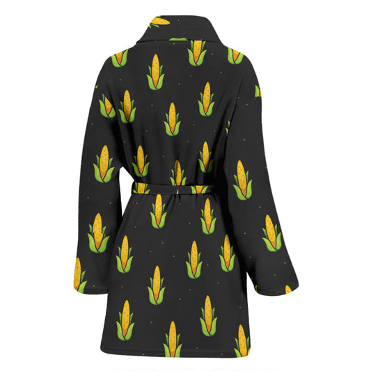 Corn Pattern Print Design 04 Women Bathrobe