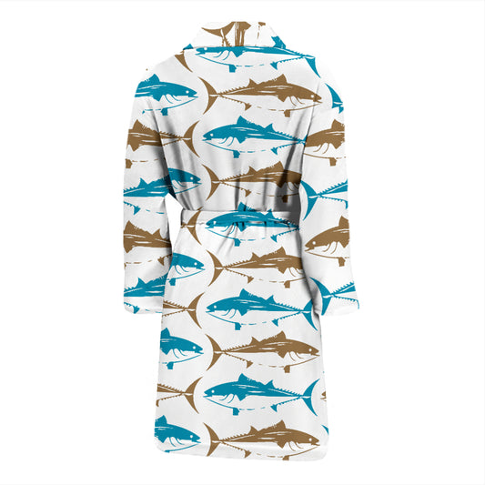 Tuna Fish Print Design LKS301 Men Bathrobe