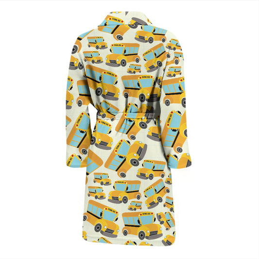 School Bus Print Design LKS301 Men Bathrobe