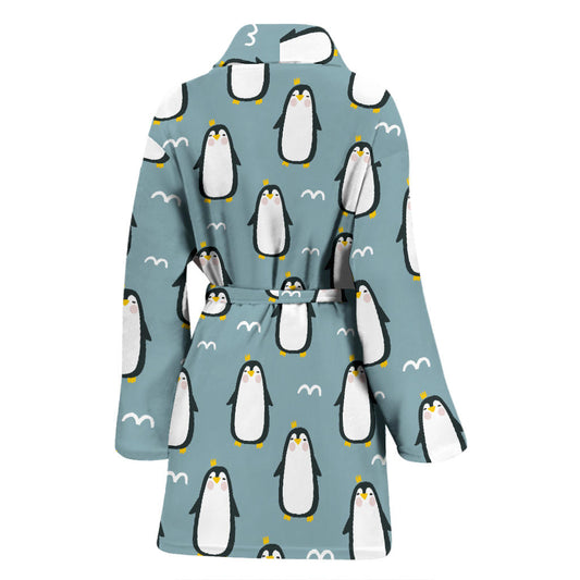 Penguin Pattern Print Design A02 Women Bathrobe