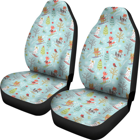 Ski Fox Cute Print Design LKS303 Car Seat Covers