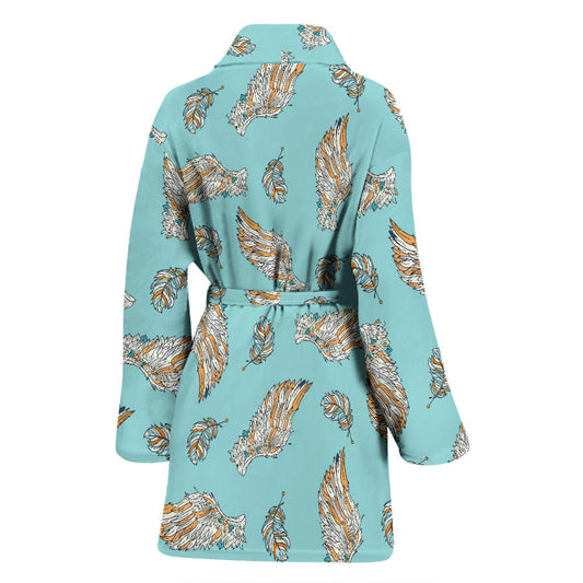 Angel Wings Pattern Print Design 03 Women Bathrobe