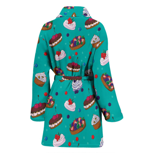 Cake Pattern Print Design 07 Women Bathrobe