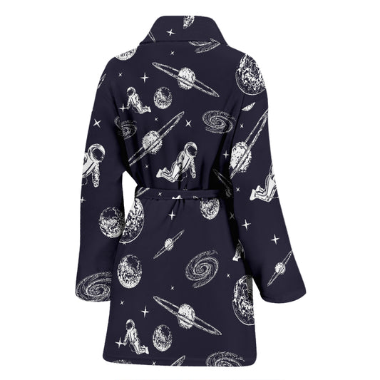 Space Astronaut Print Design LKS302 Women Bathrobe